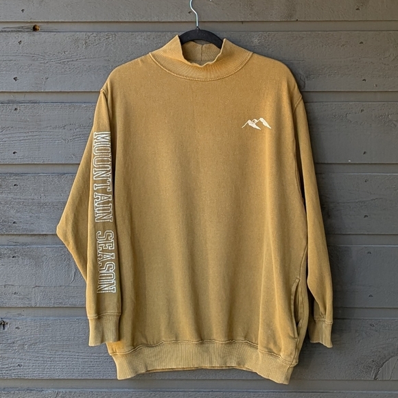 AERIE The Sweat Everyday Cozy Mock Neck Mountain Season Sweatshirt Small Pockets - Picture 7 of 7